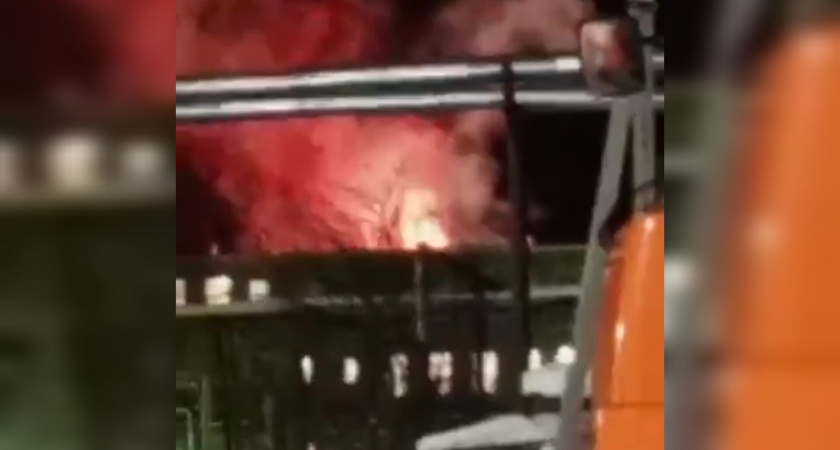 Пожар на ЛПК в Жешарте попал на видео 