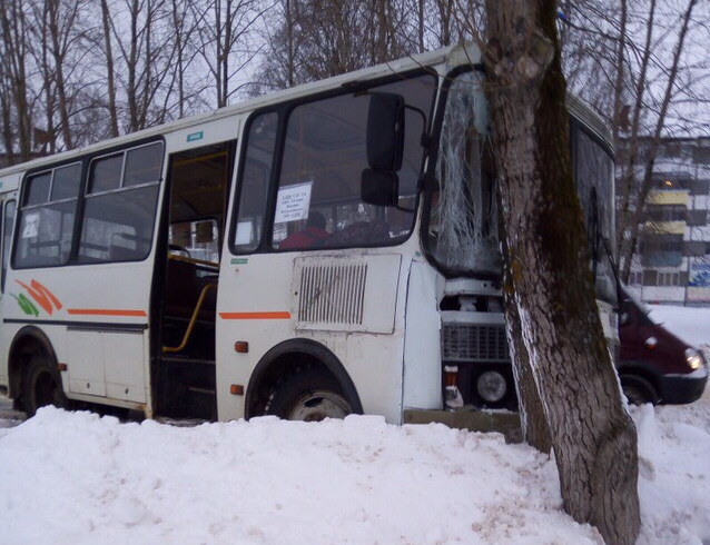 В Сыктывкаре автобус врезался в дерево, пострадала женщина