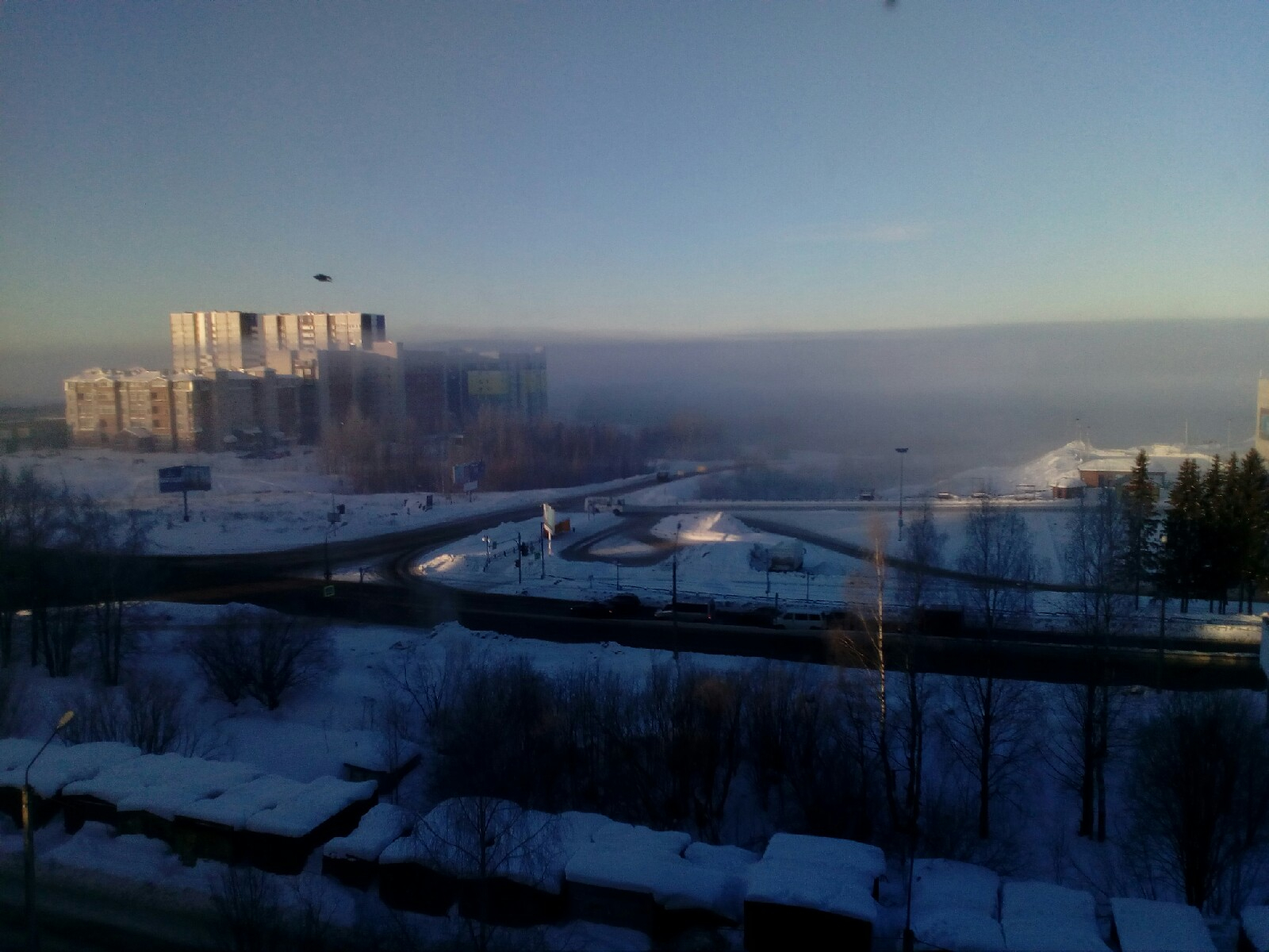 Фото дня в Сыктывкаре: туманная стена скрыла лес и окрестности