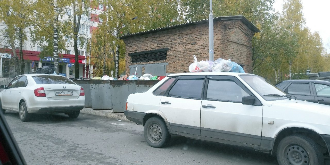 Фото дня в Сыктывкаре: горожане подшутили над водителем и сделали из его авто мусоровоз