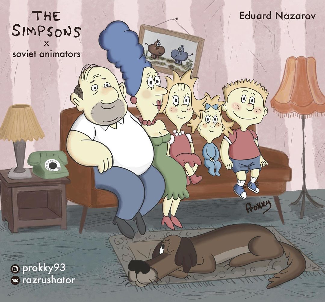 Сыктывкарец перерисовал «Симпсонов» в стиле Эдуарда Назарова