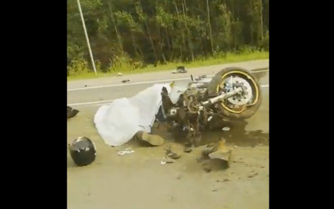 Под Сыктывкаром разбился мотоциклист (видео)