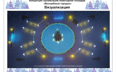 Стало известно, как будет выглядеть главная площадь Сыктывкара на Новый год
