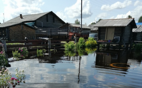 В селе Коми, где топит жилые дома и огороды, начала отступать вода